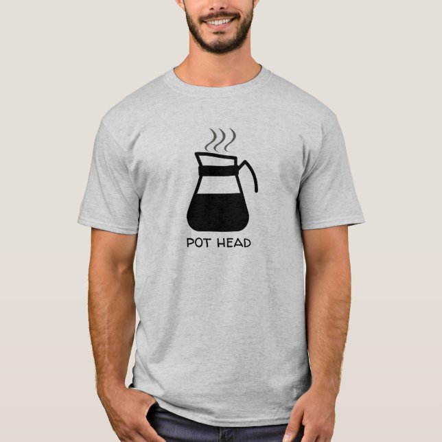 Camiseta Café Viciado Em "Cabeça De Pote" Engraçado (Para C (Frente)