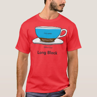Camiseta Café Viciado em Preto Longo sem fundo