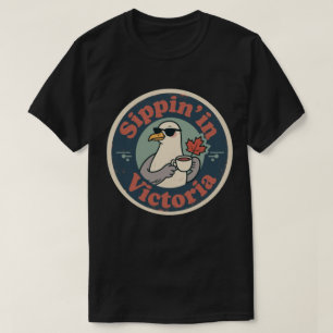 Camiseta Café Vintage Victoria BC & Gaivota