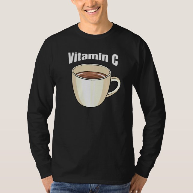 Camiseta Café Vitamina C Café Bebida Cafeína Cafeína Café D (Frente)