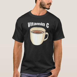 Camiseta Café Vitamina C Café Bebida Cafeína Cafeína Café D