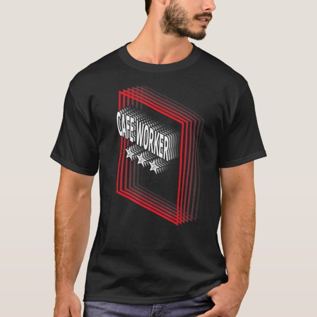 Camiseta Cafe Worker Job Title Appreciation Retro (Frente)