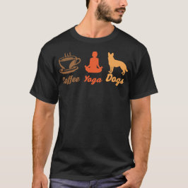 Camiseta Café, Yoga, Caninos Design Art