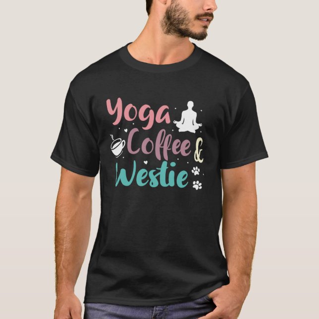 Camiseta Café Yoga E Terrier West Highland (Frente)