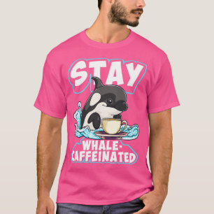 Camiseta Cafeado de Baleia Café Pun Homens Mulheres Engraça