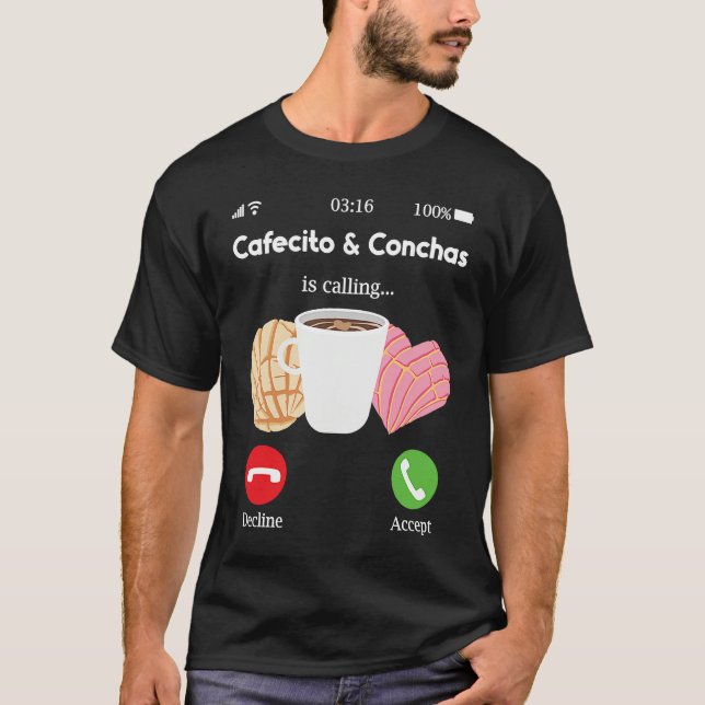Camiseta Cafecito Cafe Conchas  Cute Spanish Pun Coffee (Frente)