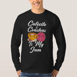 Camiseta Cafecito & Conchas É Minha Jam Cute Trocadilho Esp