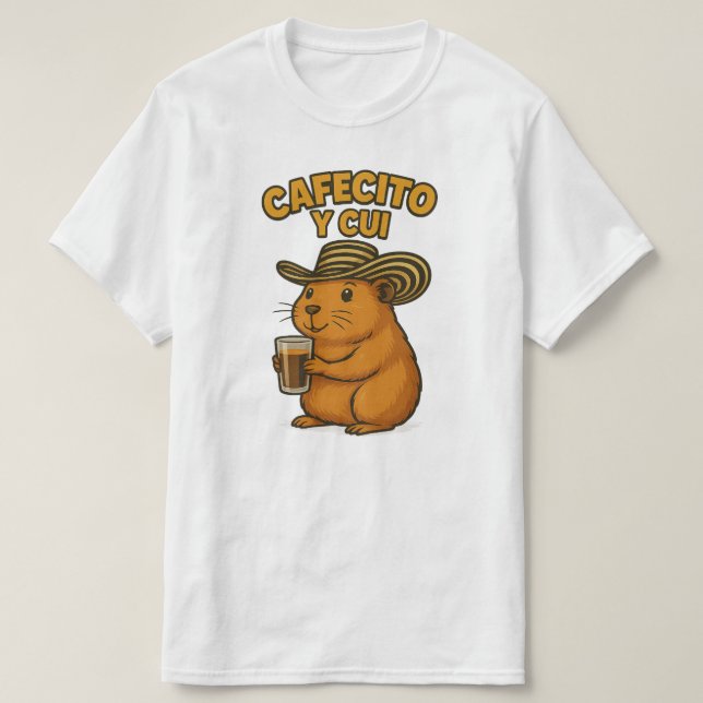 Camiseta Cafecito e cui (Frente do Design)