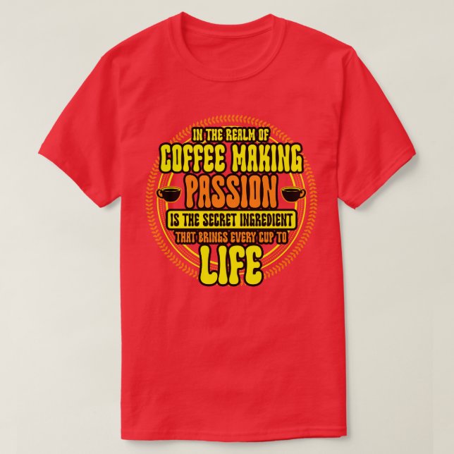 Camiseta Cafeeiro No Domínio Do Fazer De Café (Frente do Design)