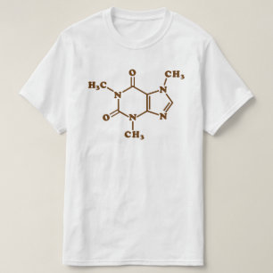 Camiseta Cafeína - Café - Fórmula Química Molecular