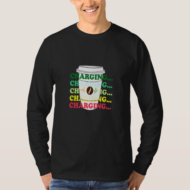Camiseta Cafeína Cafeine Charger Gráfico Casual Letra Tee (Frente)