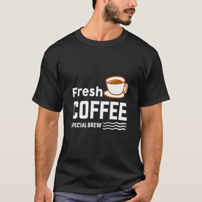 Camiseta Cafeína de café fresco (Frente)