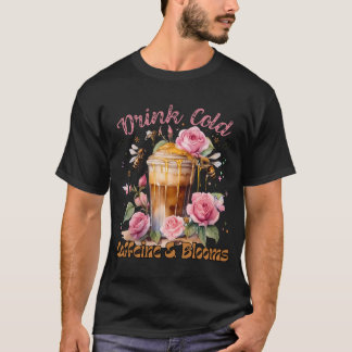 Camiseta Cafeína e Blooms: café gelado