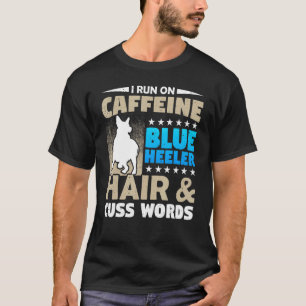 Camiseta Cafeína E Palavras De Cuspagem Cabelo Heeler Café