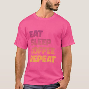Camiseta Cafeína Engraçada Coma Cafeína Dormindo Café Repet