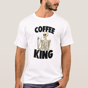 Camiseta Cafeína King Caffeine Mulheres Engraçadas Café Ske