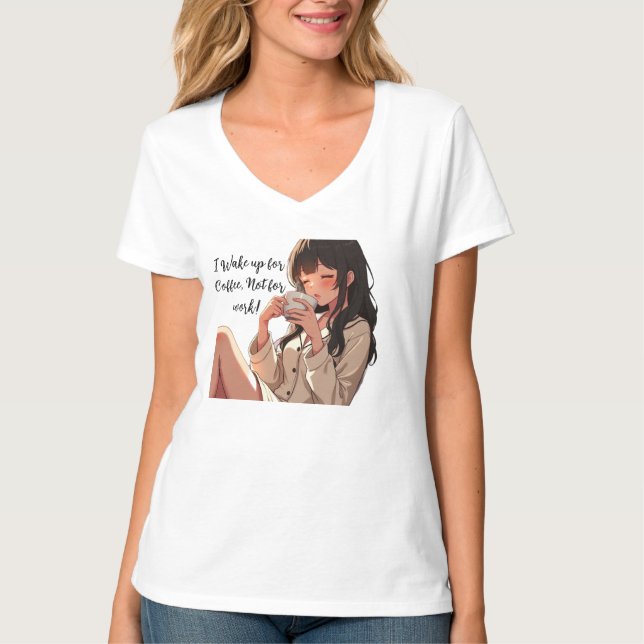 Camiseta Cafeína Sobre Carreira: A Mantra Tee Da Manhã (Frente)