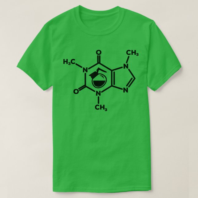 Camiseta Cafeine Molecule Café Pote Amantes de Fórmula Funn (Frente do Design)