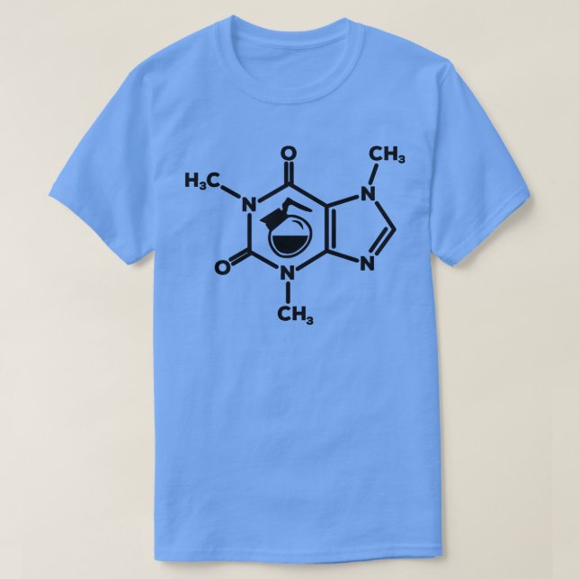 Camiseta Cafeine Molecule Café Pote Amantes de Fórmula Funn (Frente do Design)