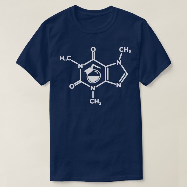 Camiseta Cafeine Molecule Café Pote Amantes de Fórmula Funn (Frente do Design)
