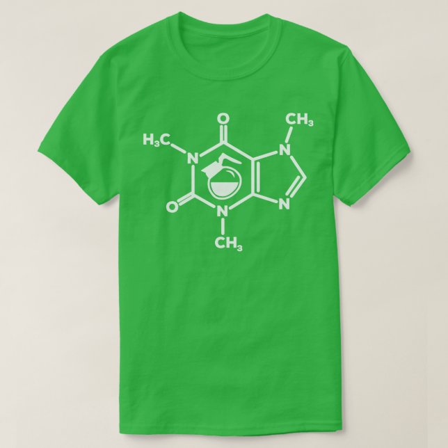 Camiseta Cafeine Molecule Café Pote Amantes de Fórmula Funn (Frente do Design)