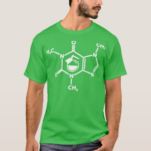 Camiseta Cafeine Molecule Café Pote Amantes de Fórmula Funn