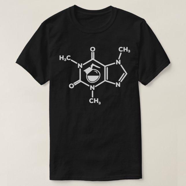 Camiseta Cafeine Molecule Café Pote Amantes de Fórmula Funn (Frente do Design)
