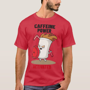 Camiseta Cafeine Power Ativated Cute Design Para Café Lo