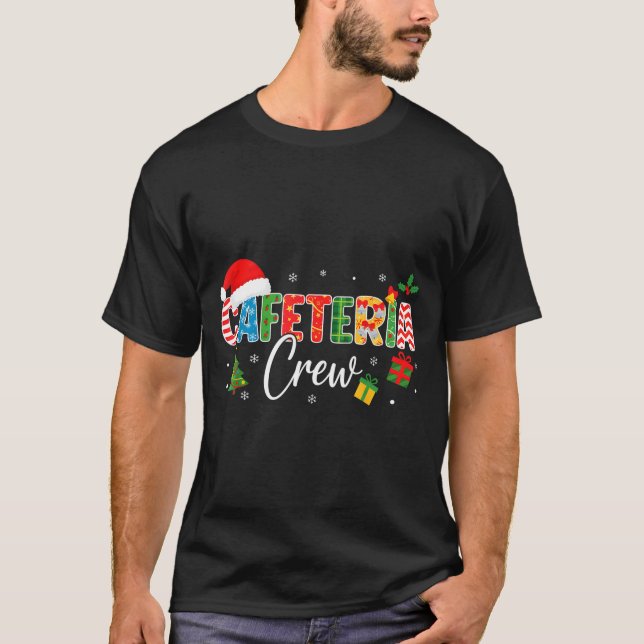 Camiseta Cafeteria Crew Christmas Holiday School Staff Food (Frente)