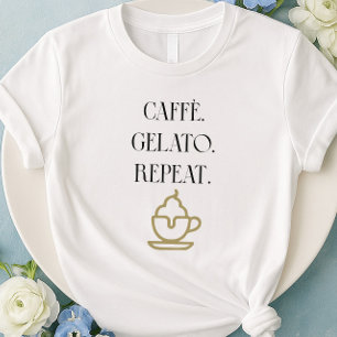 Camiseta Caffè Gelato Repete T-Shirt Comida Italiana