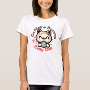 Camiseta Caffeine Dreams Cat Delight