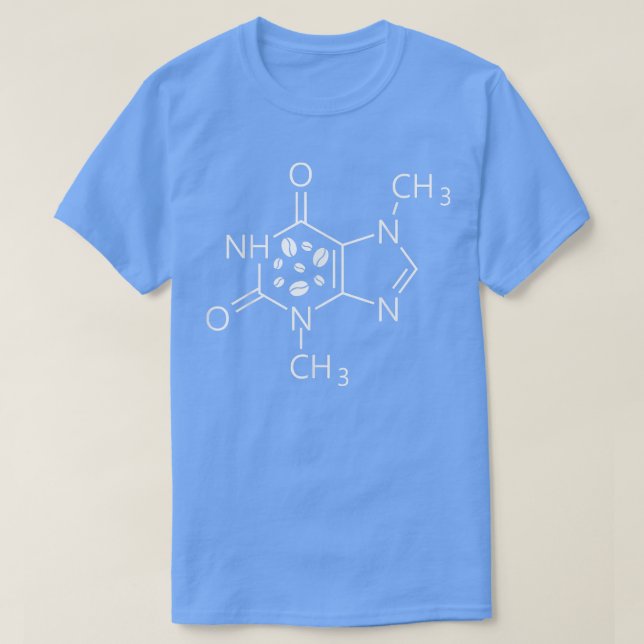 Camiseta Caffeine Molécula Química do Café Químico Químico  (Frente do Design)