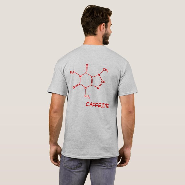 Camiseta Caffeine Molecule (Parte Traseira Completa)