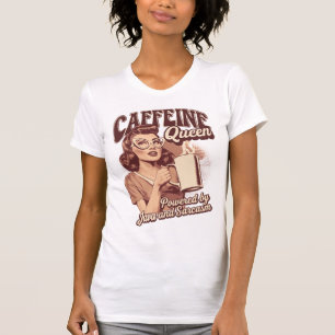 Camiseta Caffeine Queen - Java & Sarcasm Retro Design