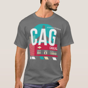 Camiseta Cagliari Itália CAG Código do aeroporto — Etiqueta