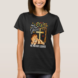 Camiseta Cai Por Jesus Ele Nunca Deixa O Leão Jesus Cruzand