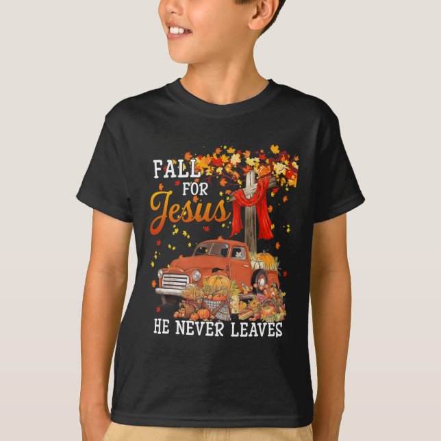Camiseta Cai Por Jesus Que Ele Nunca Sai - Cruze Jesus Chri (Frente)