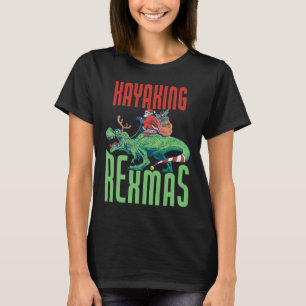 Camiseta Caiaque Rexmas T-rex Dinossauro Natal Férias K