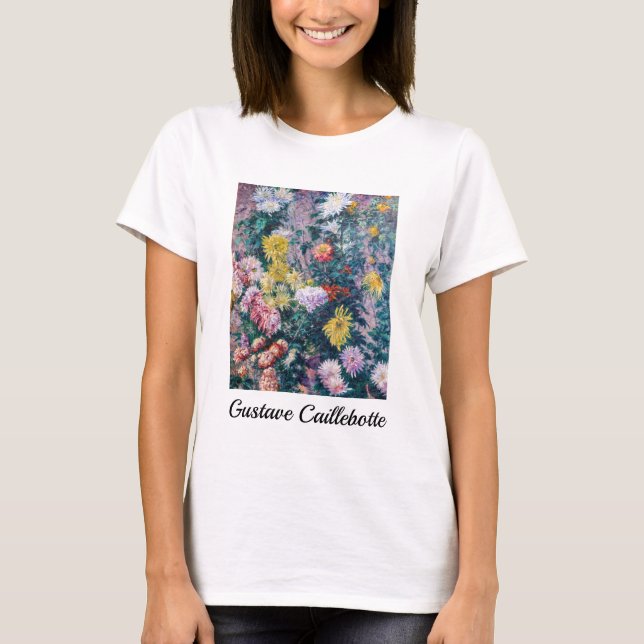Camiseta Caillebotte - Crisântemos brancos e amarelos (Frente)
