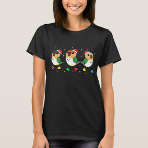 Camiseta Caique Bird Parrot Natal Luzes Engraçadas Pet Xmas