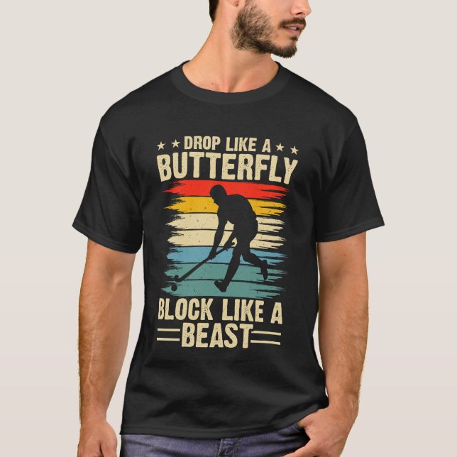 Camiseta Cair como uma borboleta Bloquear como uma fera de  (Frente)