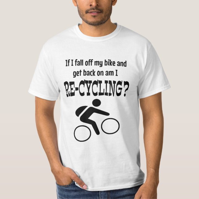 Camiseta Cair da minha bicicleta preto (Frente)