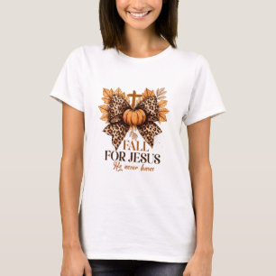 Camiseta Cair Por Jesus Ele Nunca Deixa Arco Dia de Ação de