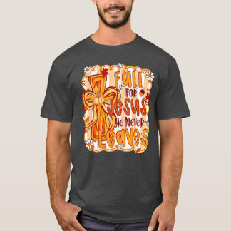 Camiseta Cair por Jesus Ele Nunca Deixa Fé Cristã Cro