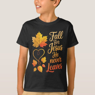 Camiseta Cair por Jesus Ele Nunca Deixa - Halloween Cristão