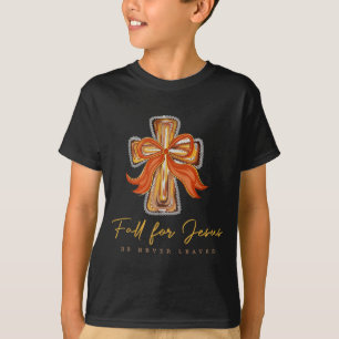 Camiseta Cair Por Jesus Ele Nunca Deixa Outono Cristão