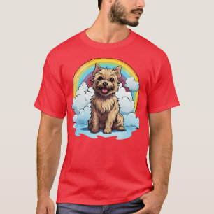 Camiseta Cairn Cairn Terrier Rainbow Cloud Kawaii Dog Happy