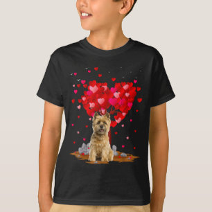 Camiseta Cairn Terrier Amante de Cães Coração em Forma Cair