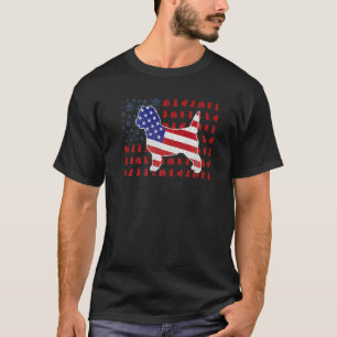 Camiseta Cairn Terrier American Flag 4 De Julho Para Homens