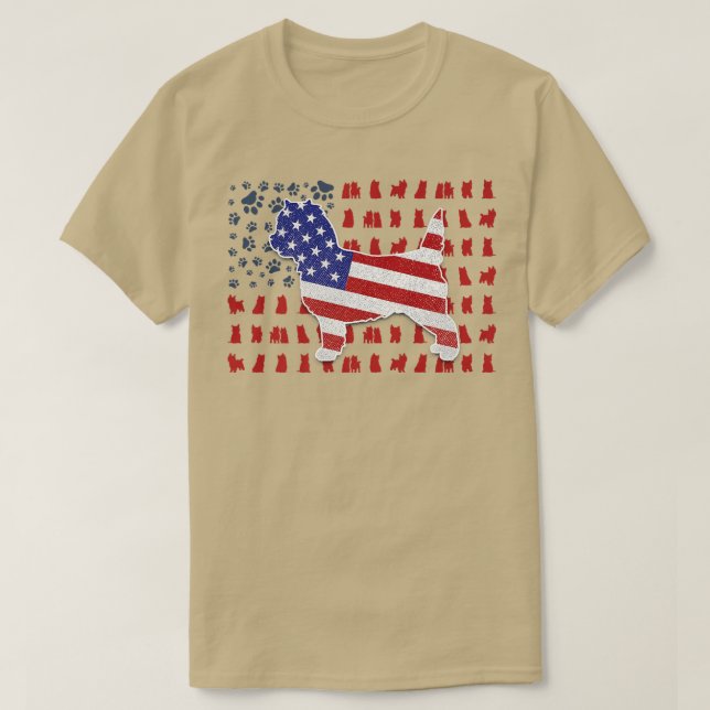 Camiseta Cairn Terrier American Flag 4th Of July Gifts For  (Frente do Design)
